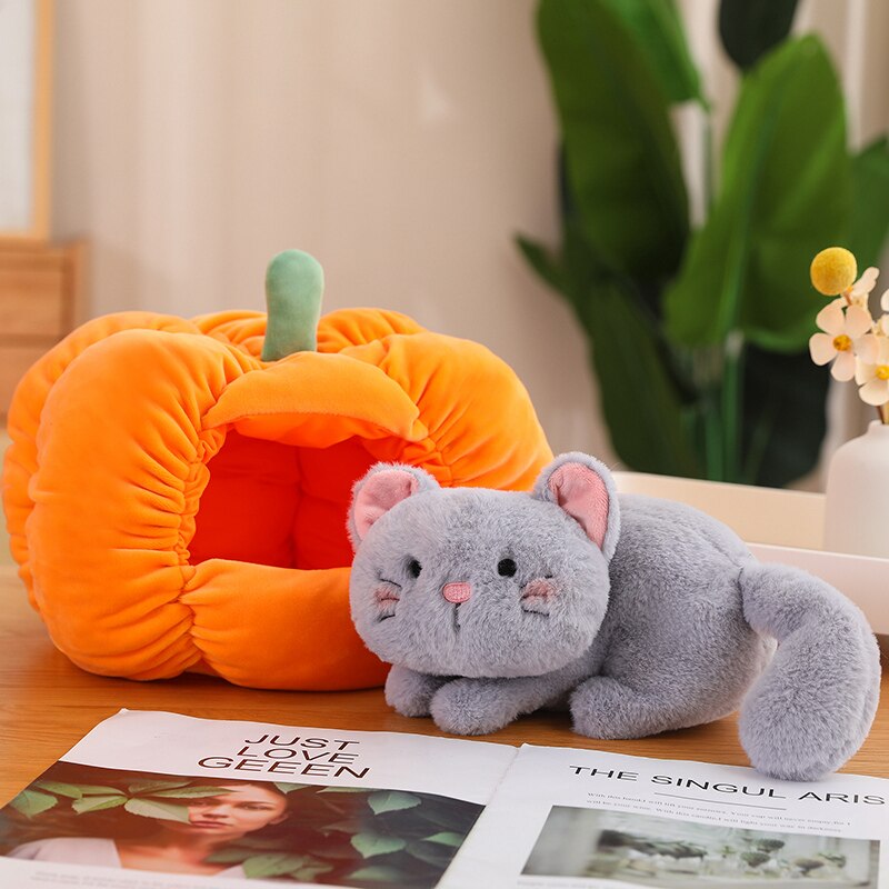 Cat/Dog In Pumpkin Plush Toys 20cm/30cm