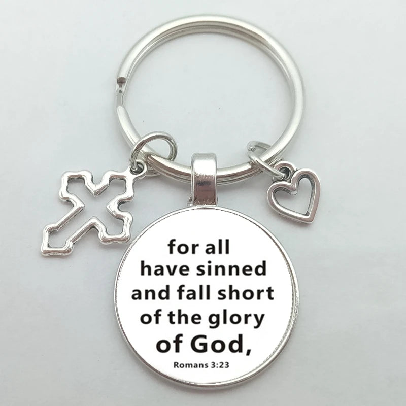 Keychain With The Bible Verse With Cross And Heart - 57 Styles