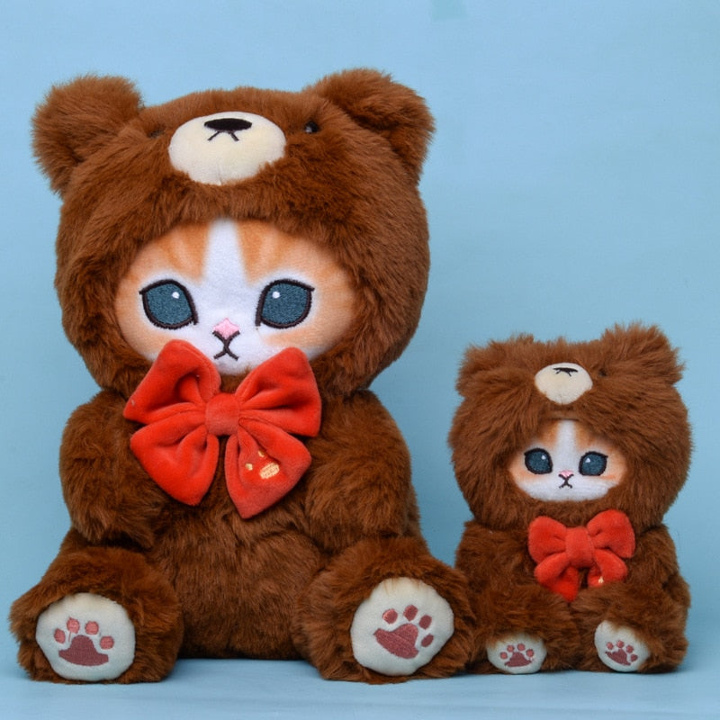 Mofusand Cat With Bear Dress Up Plush Toys 20cm / Plush Keychains 12cm - 2 styles