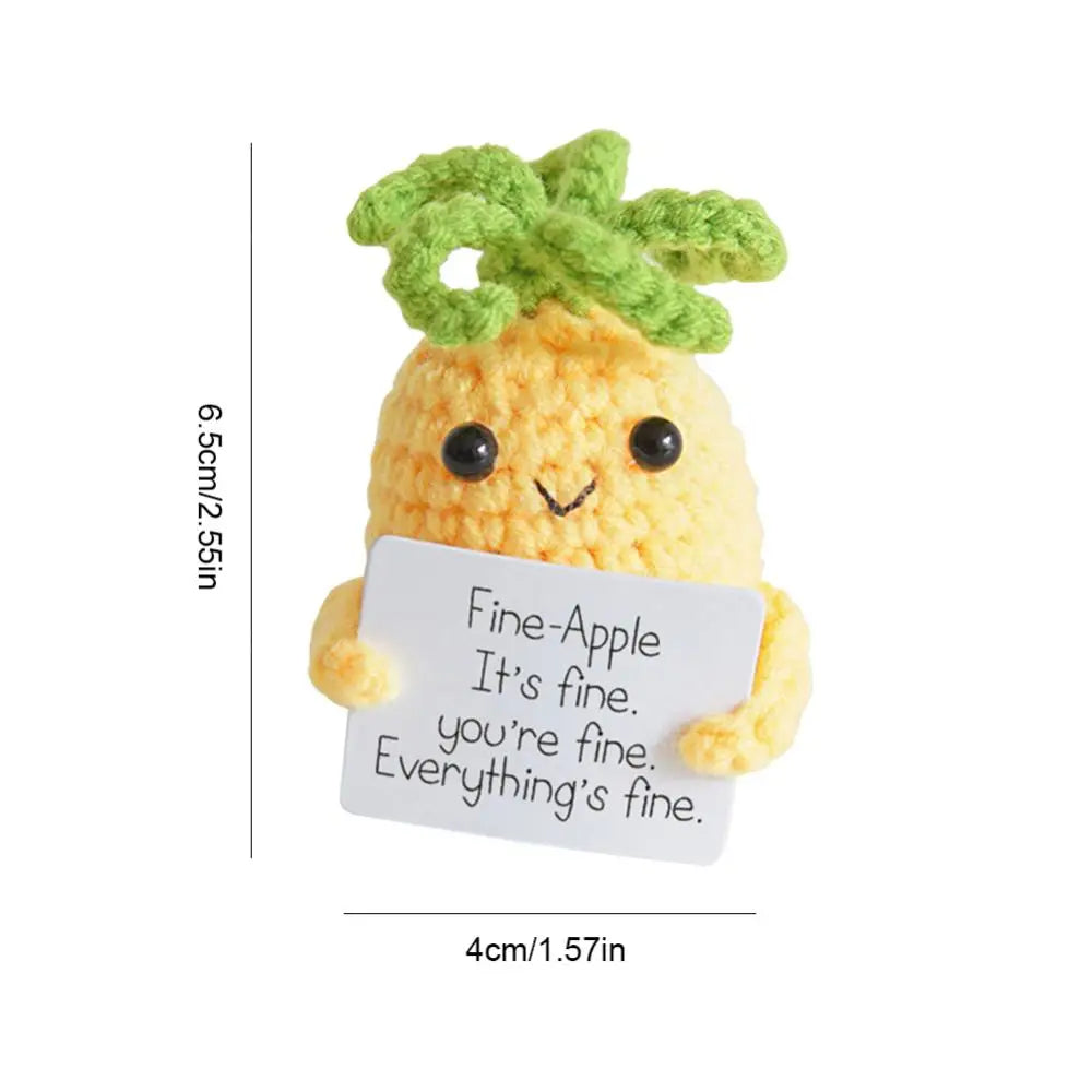 Handmade Knitted Pickle/Pineapple/ Avocado/Potato With Positive Message - 11 Styles