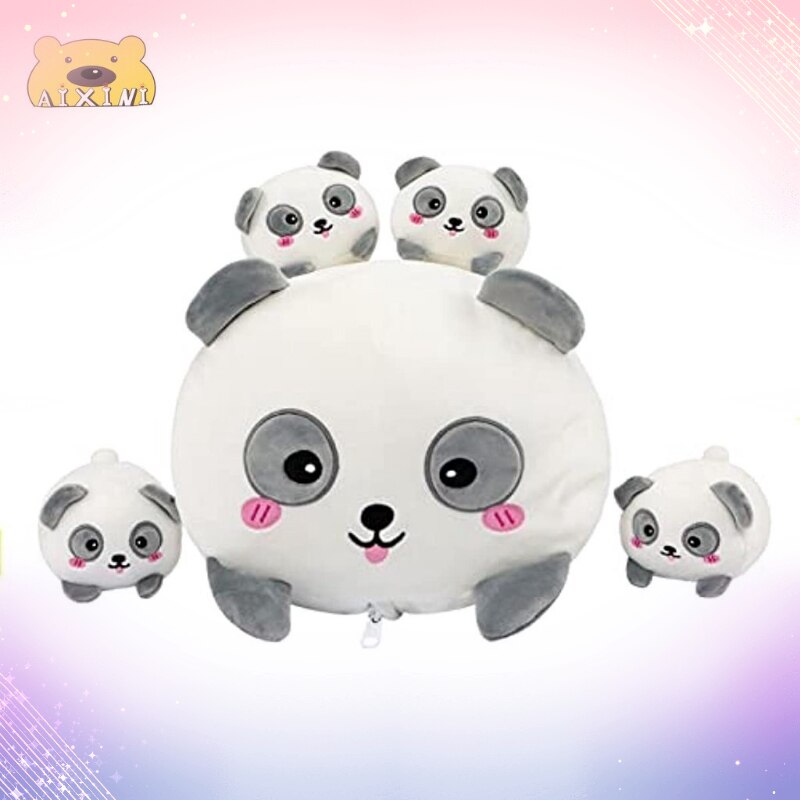 Cat/Bee/Panda Mother With 4 Babies Plush Toys - 5 Choices