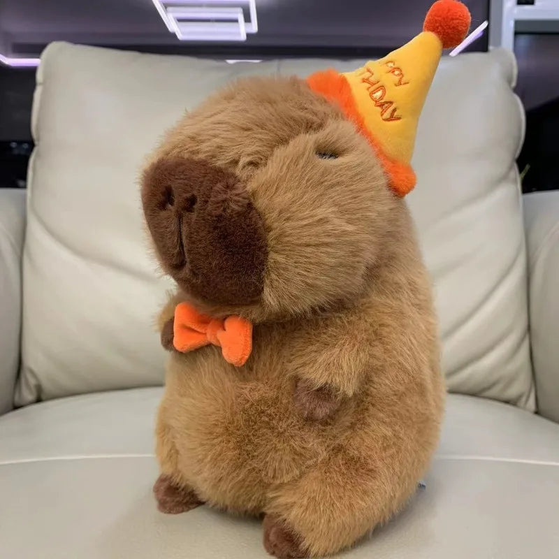 Cute Capybara With Happy Birthday Hat Plush Toys 23/33cm