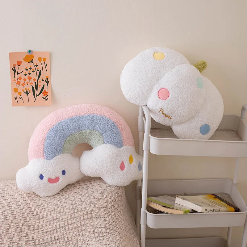 Sky Series (Rainbow)/Heart/Unicorn/Pumpkin Plush Pillow Toys - 1pc/4pcs