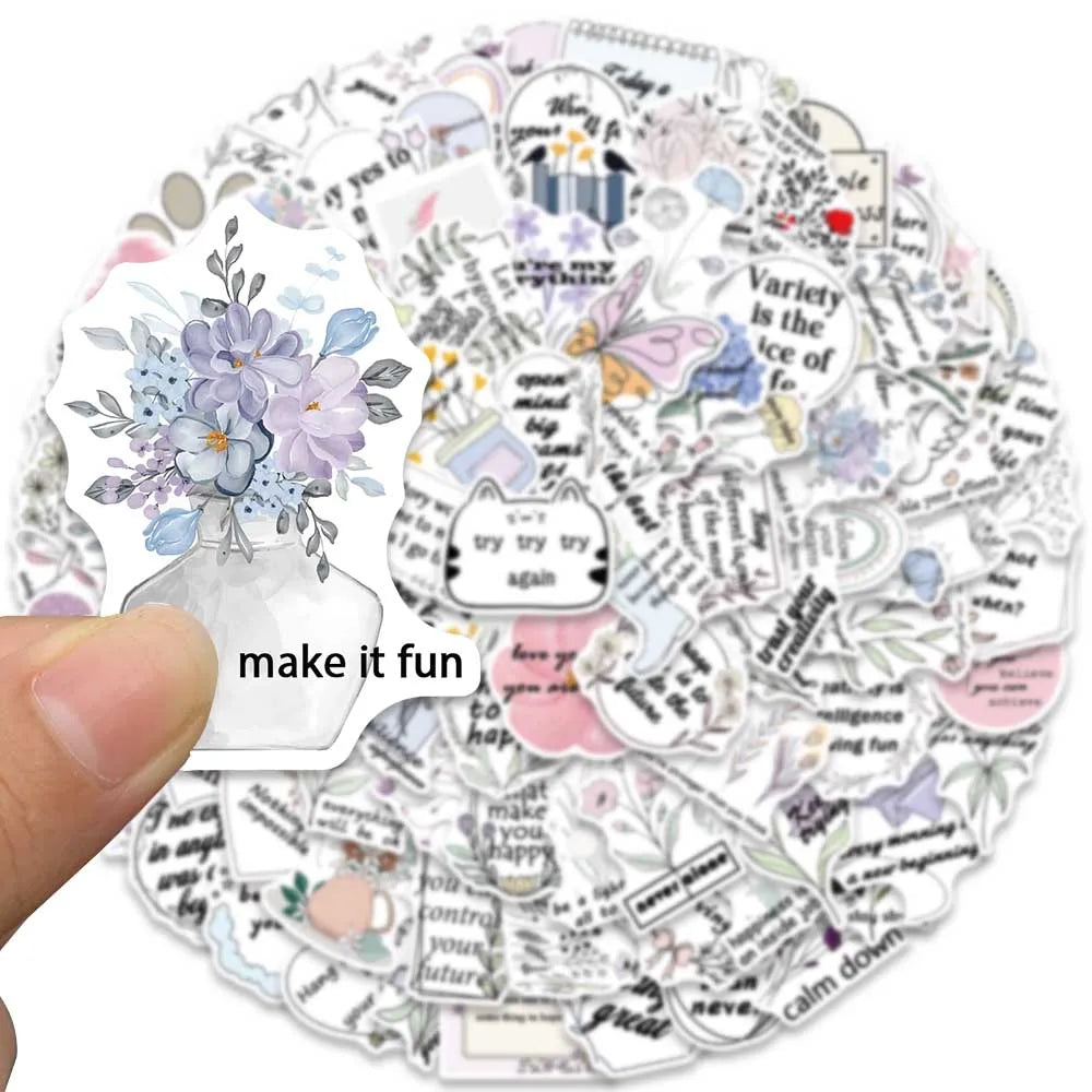 50/100 pcs Stickers (Inspirational/Motivational) Texts