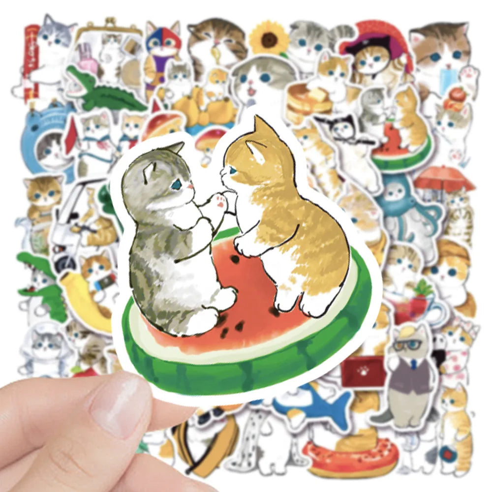 50 pcs Cute/Kawaii Cat Stickers - V2