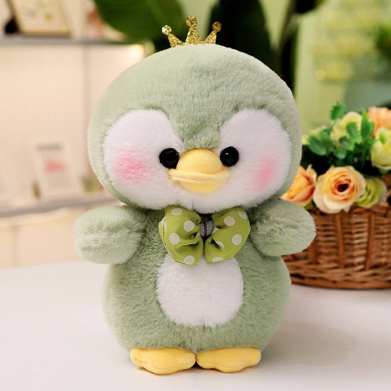 Cute Animal(Penguin/Duck/Frog/Panda/Elephant/Pig) With Crown Plush Toys 25cm