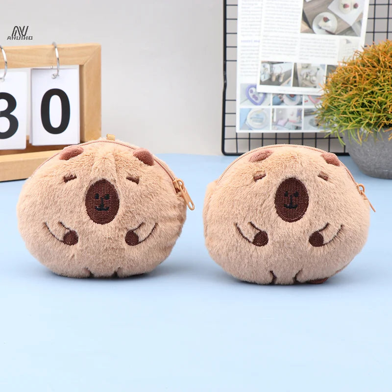 Cute Capybara Coin Purse Plush Keychains -  2 Styles