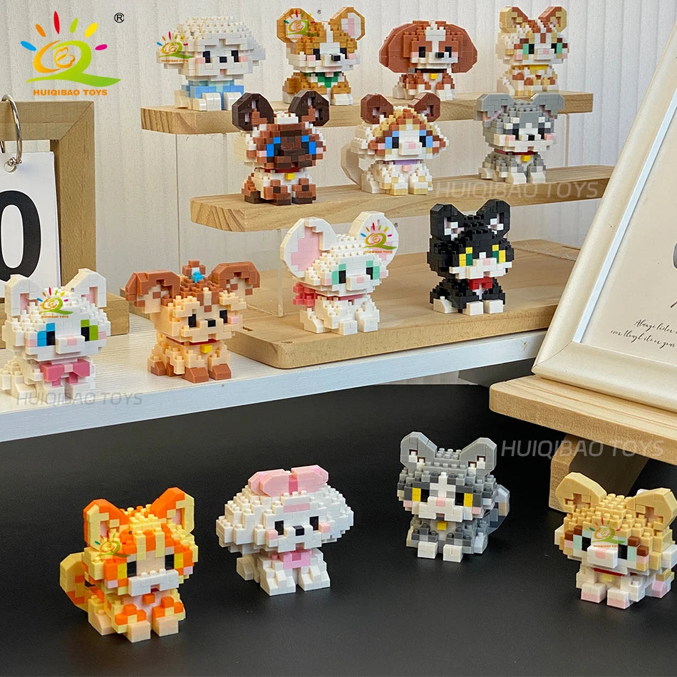 Cute Pet (Cat/Dog/Mouse) Mini Building Blocks - 18 Styles