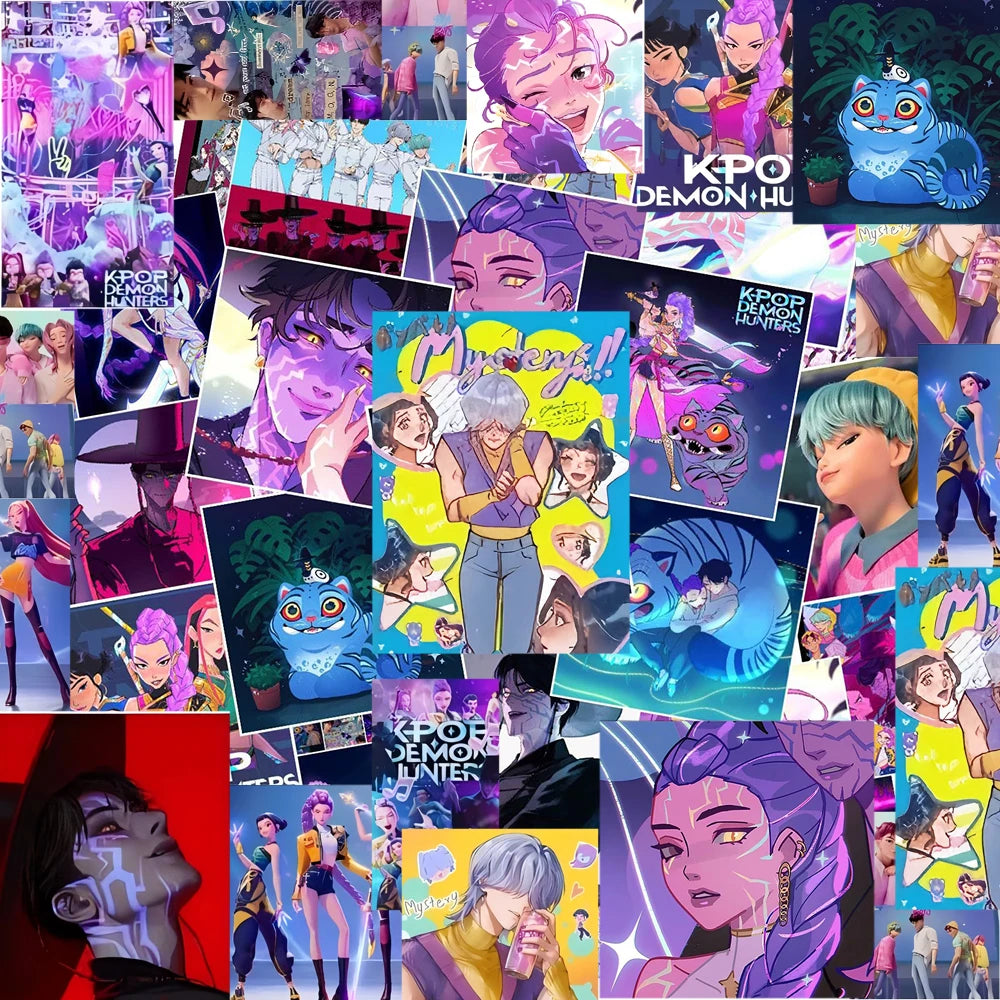 50-74 pcs Cute/Kawaii K-Pop Demon Hunters Stickers - 6 Styles