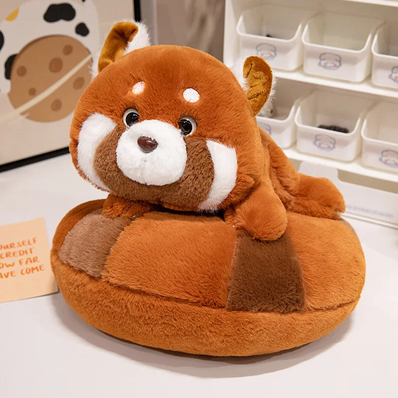 Cute Doughnut-Shaped Red Panda Plush Pillow Toys 25/35/45cm