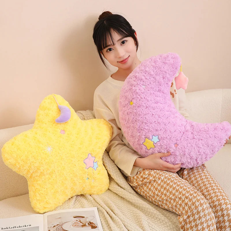 Sky Series Plush Toys (Moon/Star) - Purple/Yellow/Pink