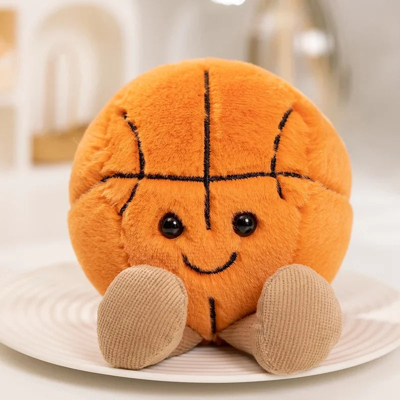 Cute Basketball/Football/Billiard Ball/Baseball/Tennis Ball Plush Toys 10cm