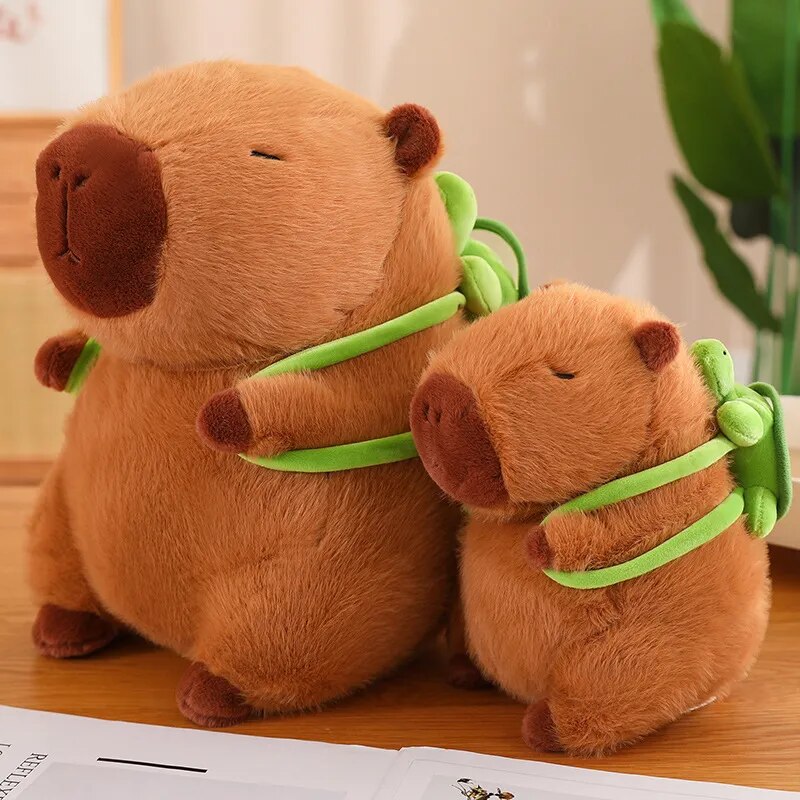 Cute Capybara With Green Bag Plush Toys 23/33/45cm