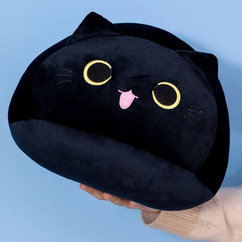 Cute Round Cat/Dog Plush Pillow Toys 20/30/40cm - Brown/Black/Pink