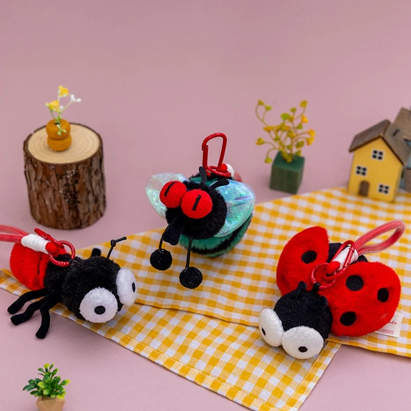 Cute Mini Bug/Insect Plush Keychain - Moth/Ant/Firefly/Mantis/Spider/Dug Beetle/Ladybug/Cockoach/Fly/Mosquito