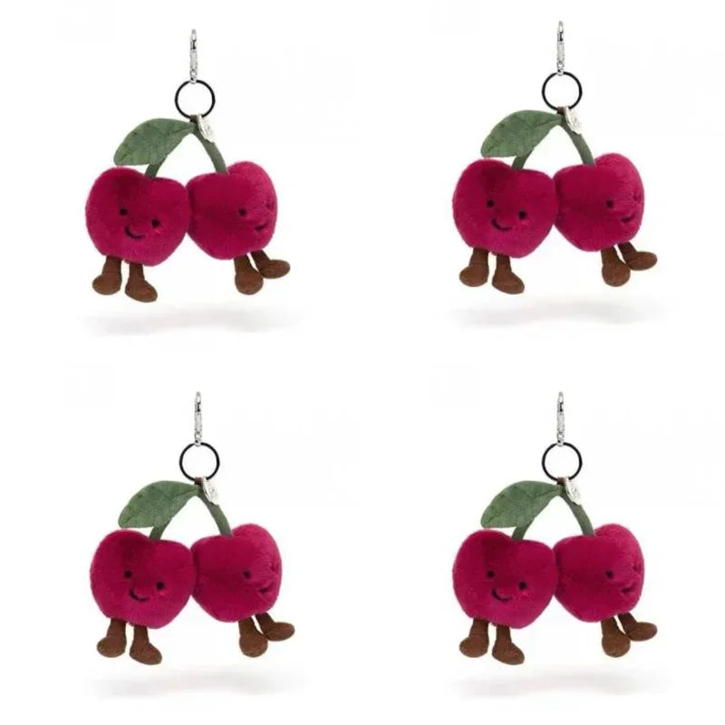 Cute Cherry Plush Keychains