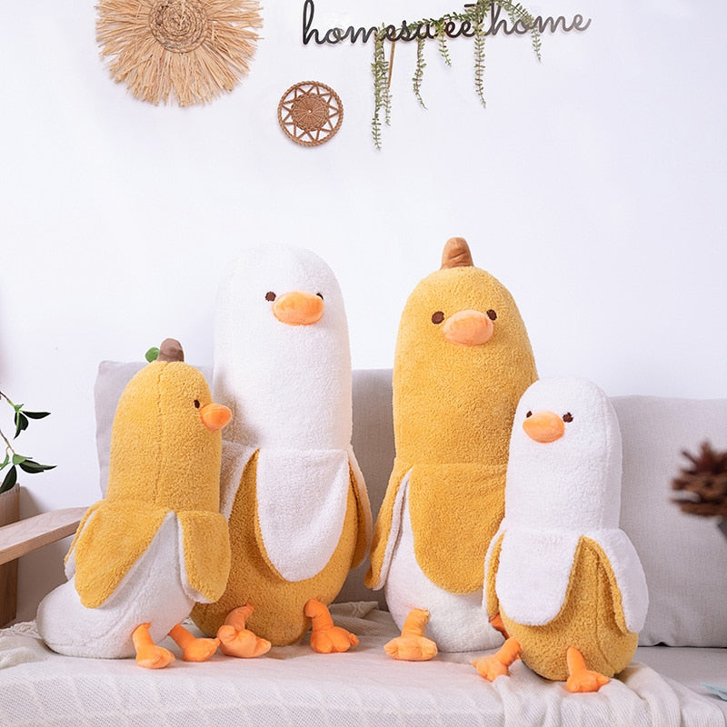 Funny Banana With Duck Plush Toys 50/70/90cm - (White/Green/Yellow)