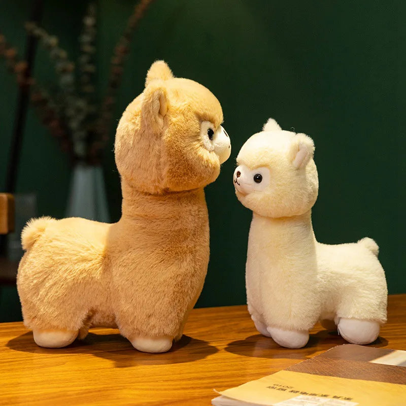 Cute Alpaca Plush Toys 23/30cm - White/Brown