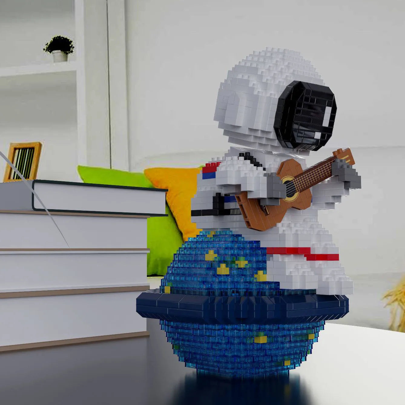 Cute Astronaut and Guitar With Light Mini Building Blocks (1423pcs)