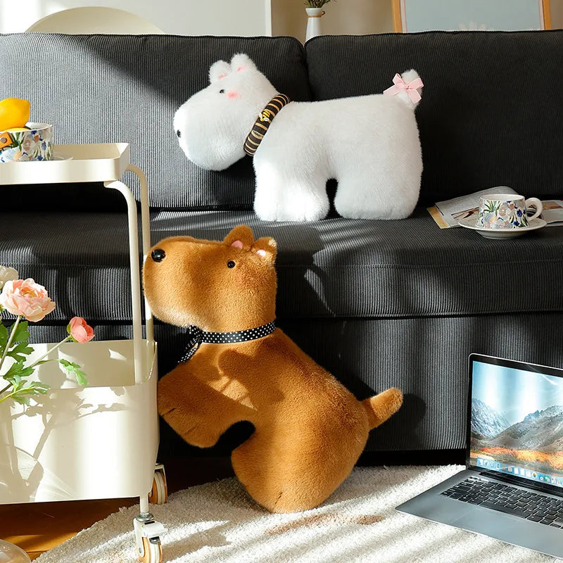 Cute Dog Pillow Plush Toys 50cm - White/Brown