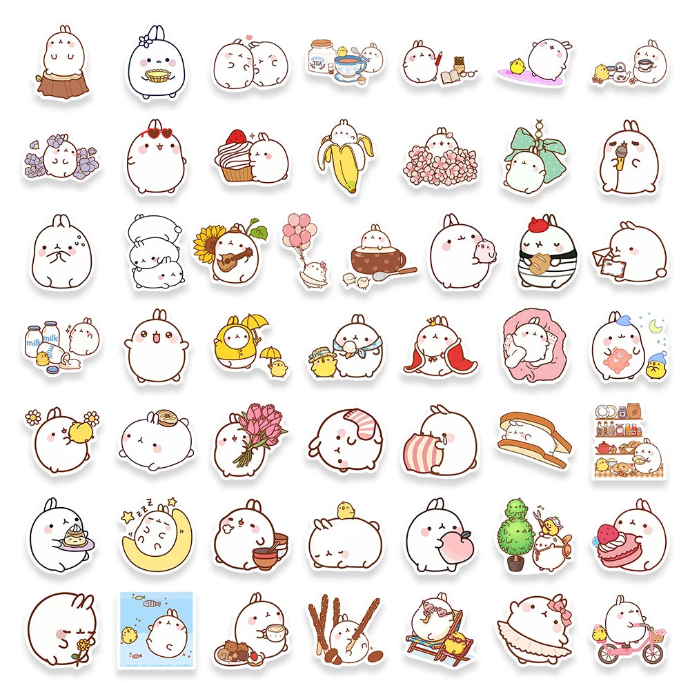 50 pcs Cute/Kawaii Bunny/Rabbit Stickers - V3