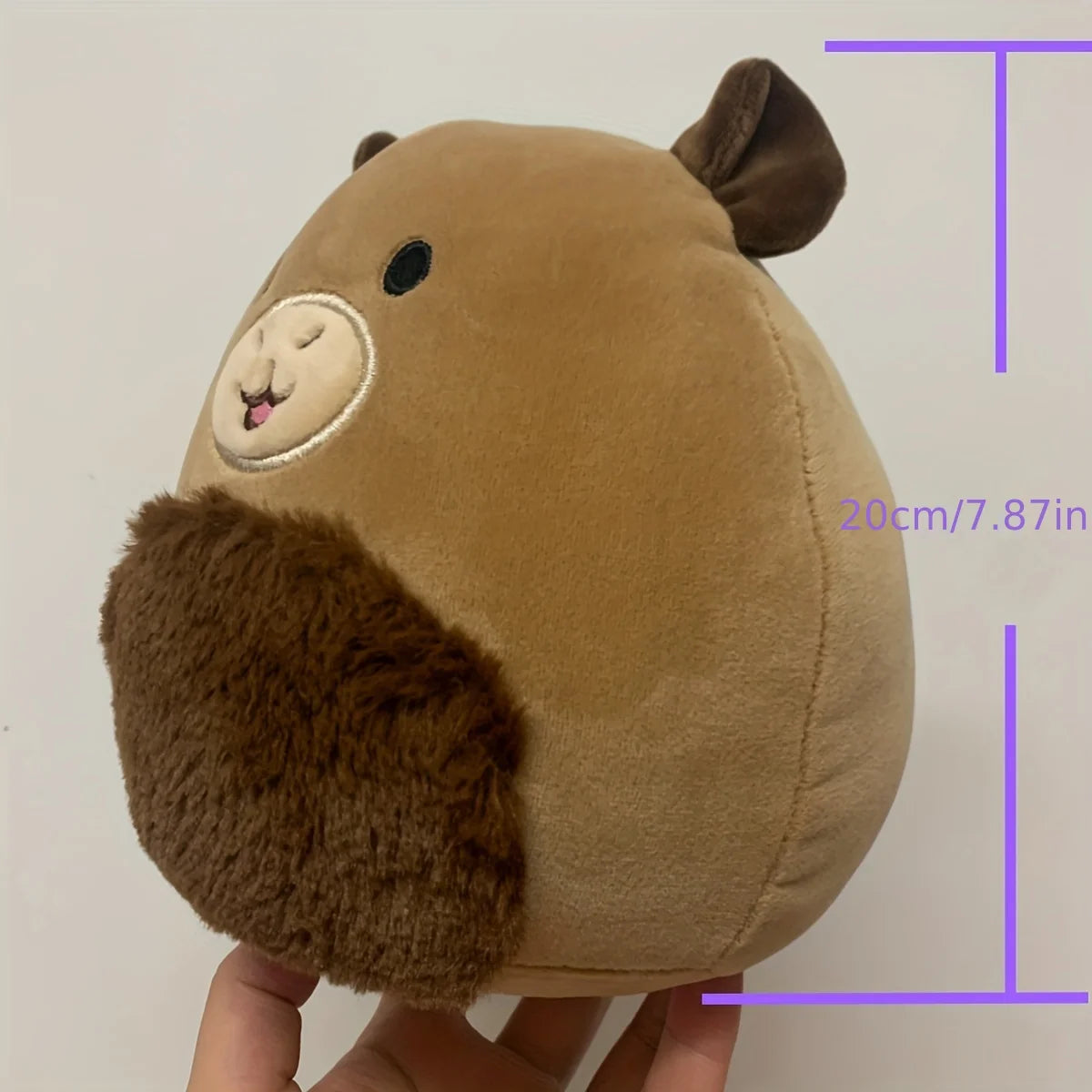 Cute Round Capybara Plush Toys 20cm - Brown/Pink