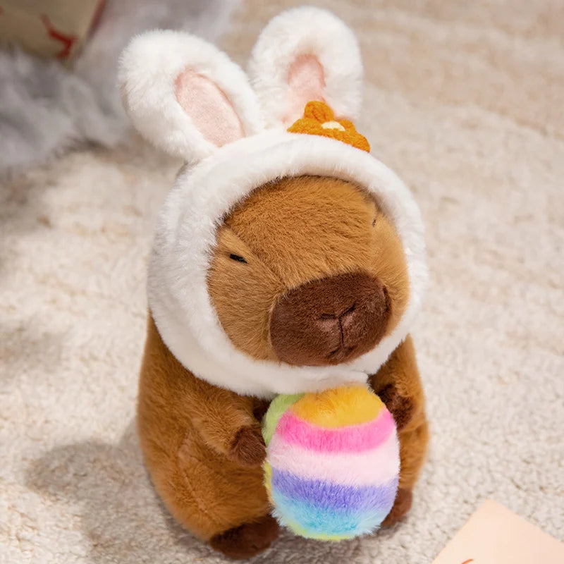 Cute Capybara With Easter Colourful Egg Plush Toys 20cm