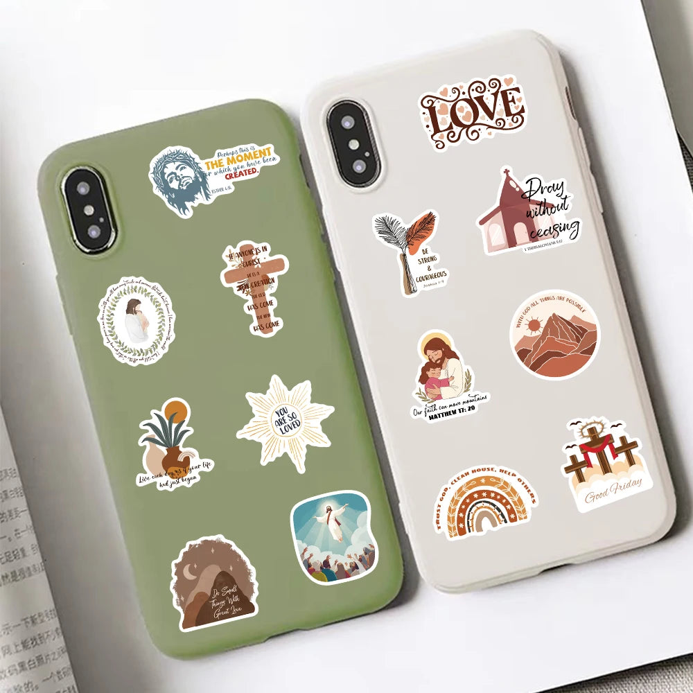 50 pcs Stickers (Bible Verse/Religious/Christian) Texts - V4