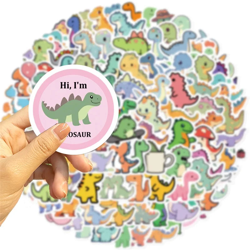 100 pcs Cute/Kawaii Small Dinosaur Stickers