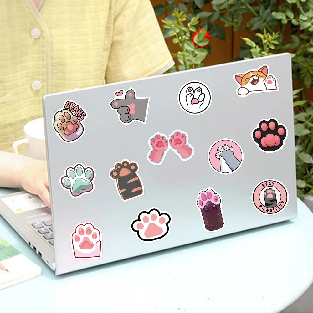 61 pcs Cute/Kawaii Cat Paw Stickers