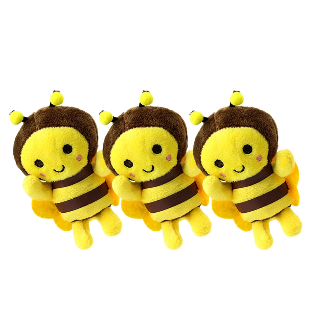 3pcs Set / Cute Bee Plush Keychains 11cm