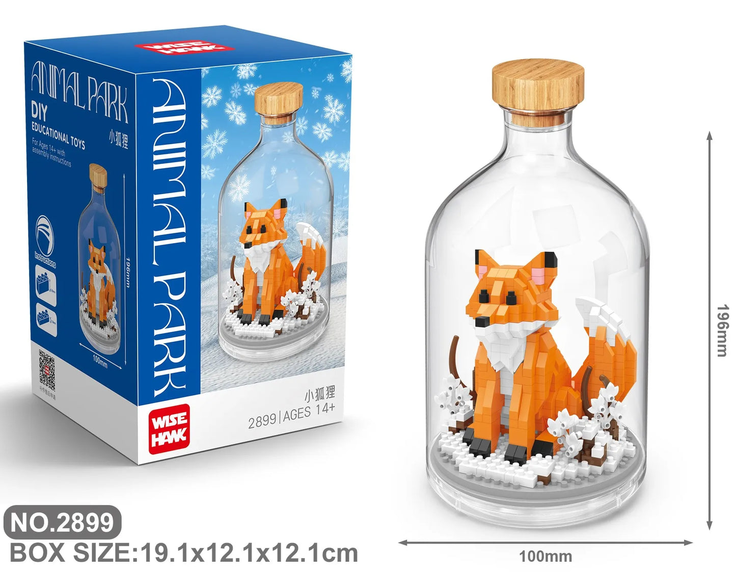 Insect/Animal With Clear Display Bottle Set Mini Building Blocks - Fox/Capybara/Scorpion/Butterfly