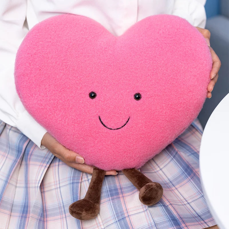 Cute Smiley Heart With/Without Wings Plush Toys -Red/Pink/Brown