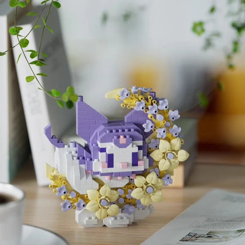 Cute Animal With Flower Moon Set Mini Building Blocks - 18 Styles