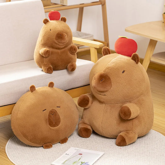 Cute Capybara With Fruit Plush Toys 30/40/50cm Or Round Capybara Plush Pillow Toys 30cm