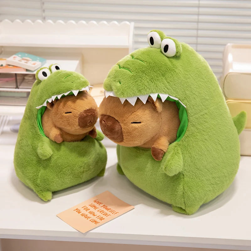 Cute Capybara With Green Dinosaur Plush Toys 30/40cm