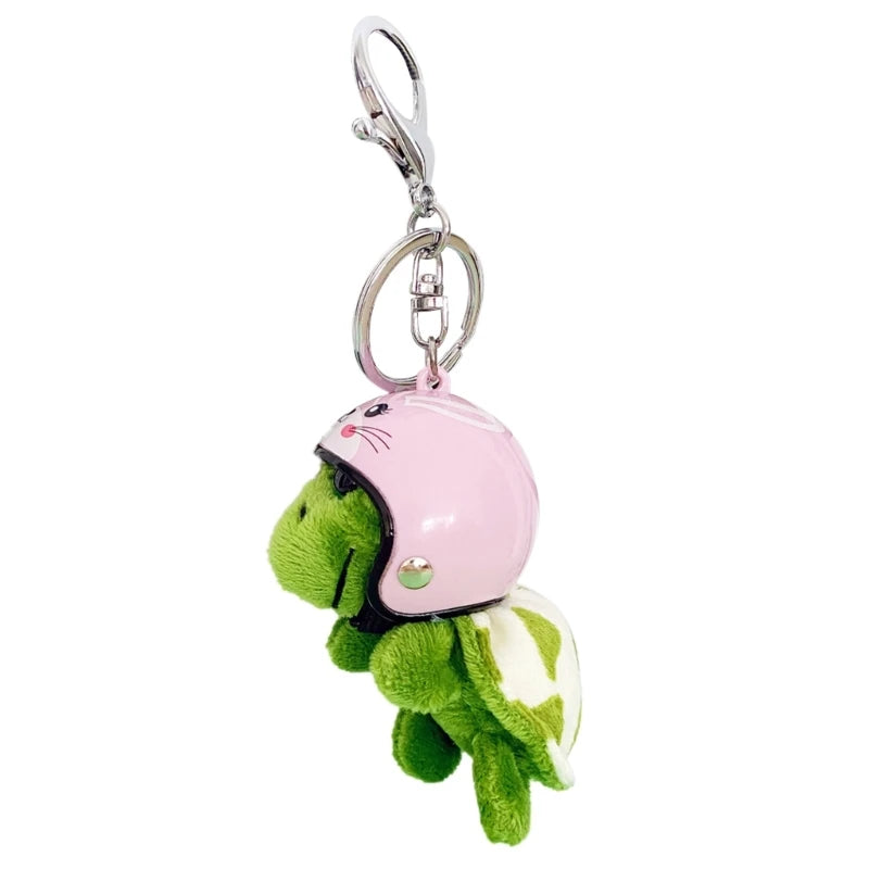 Cute Turtle/Bear With Helmet Plush Keychains - 18 Styles