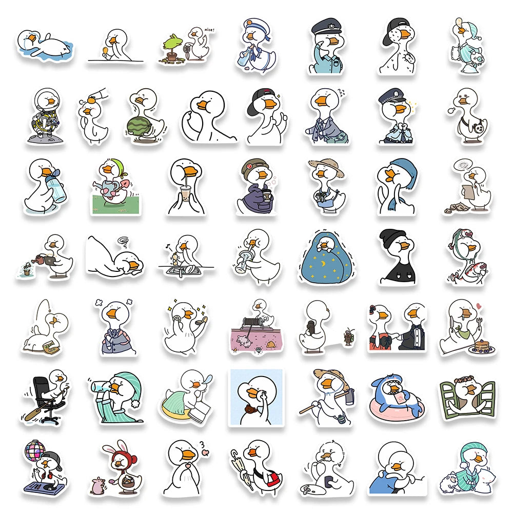 50 pcs Cute And Funny Duck Stickers