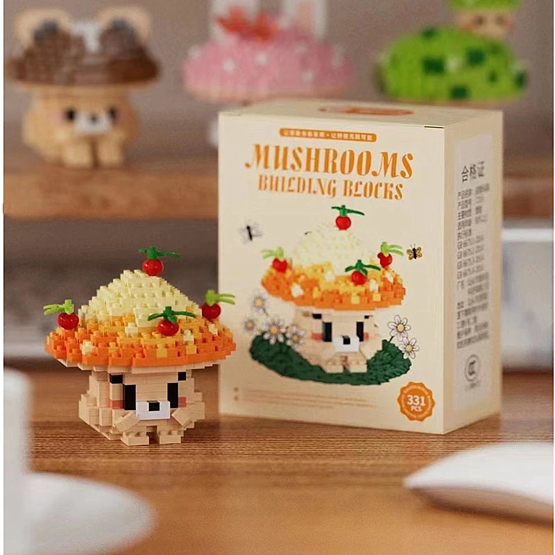 Cute Mushroom Mini Building Blocks - 6 Styles