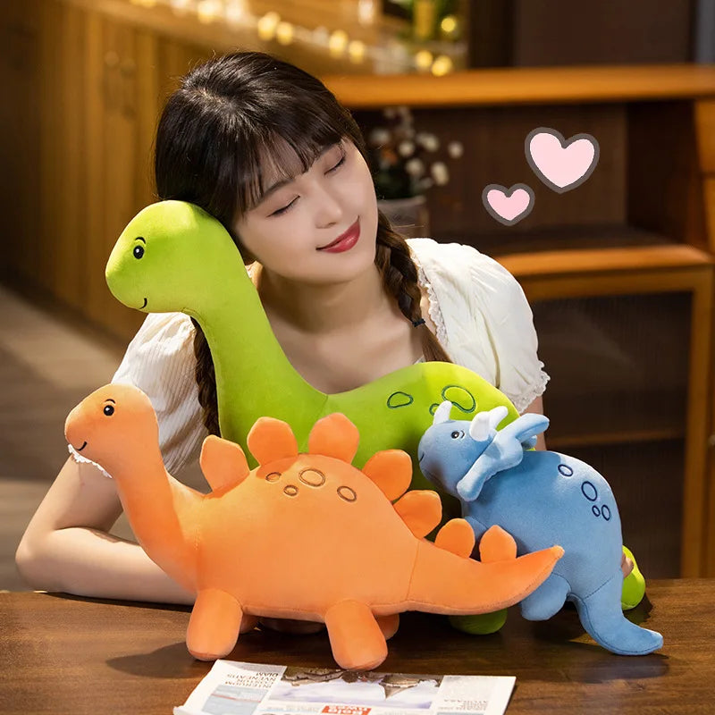 Dinosaur (Triceratops/Stegosaurus/Brachiosaurus) Plush Toys 28-55cm - Orange/Green/Blue