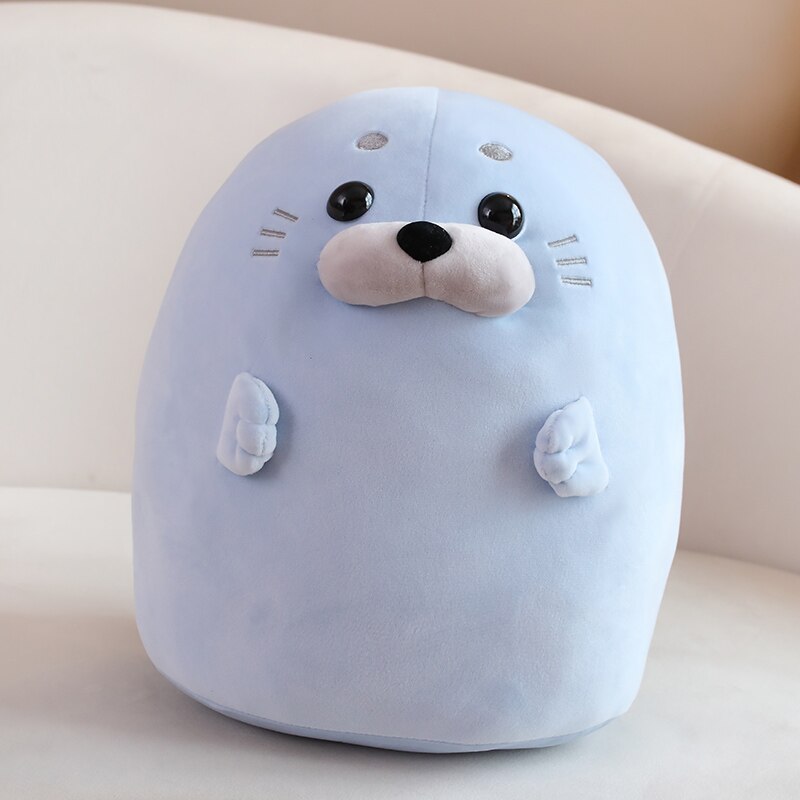 Round Seal Plush Toys 30cm/40cm - Blue/White