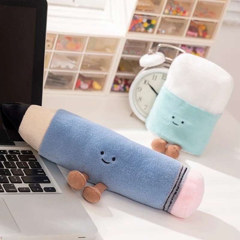 Cute Stationery (Book/Eraser/Pencil/Ruler/Sharpener) Plush Toys - 5 Styles