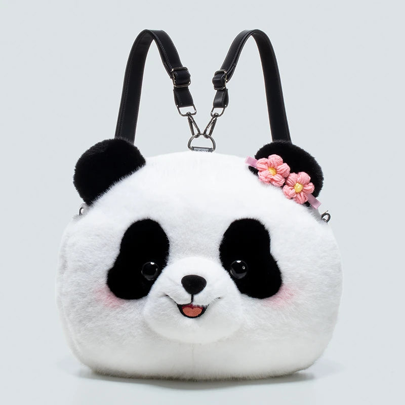 Cute Animal(Cat/Panda/Teddy Bear) Plush Backpacks/Shoulder Bags
