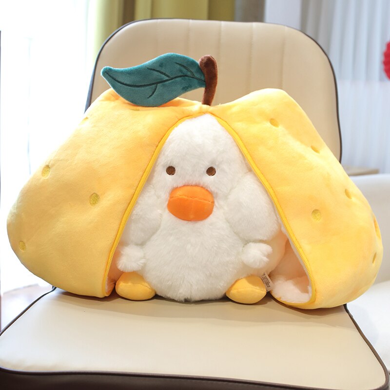 Funny Duck In Pear/Heart Bag Plush Toys 20-35cm