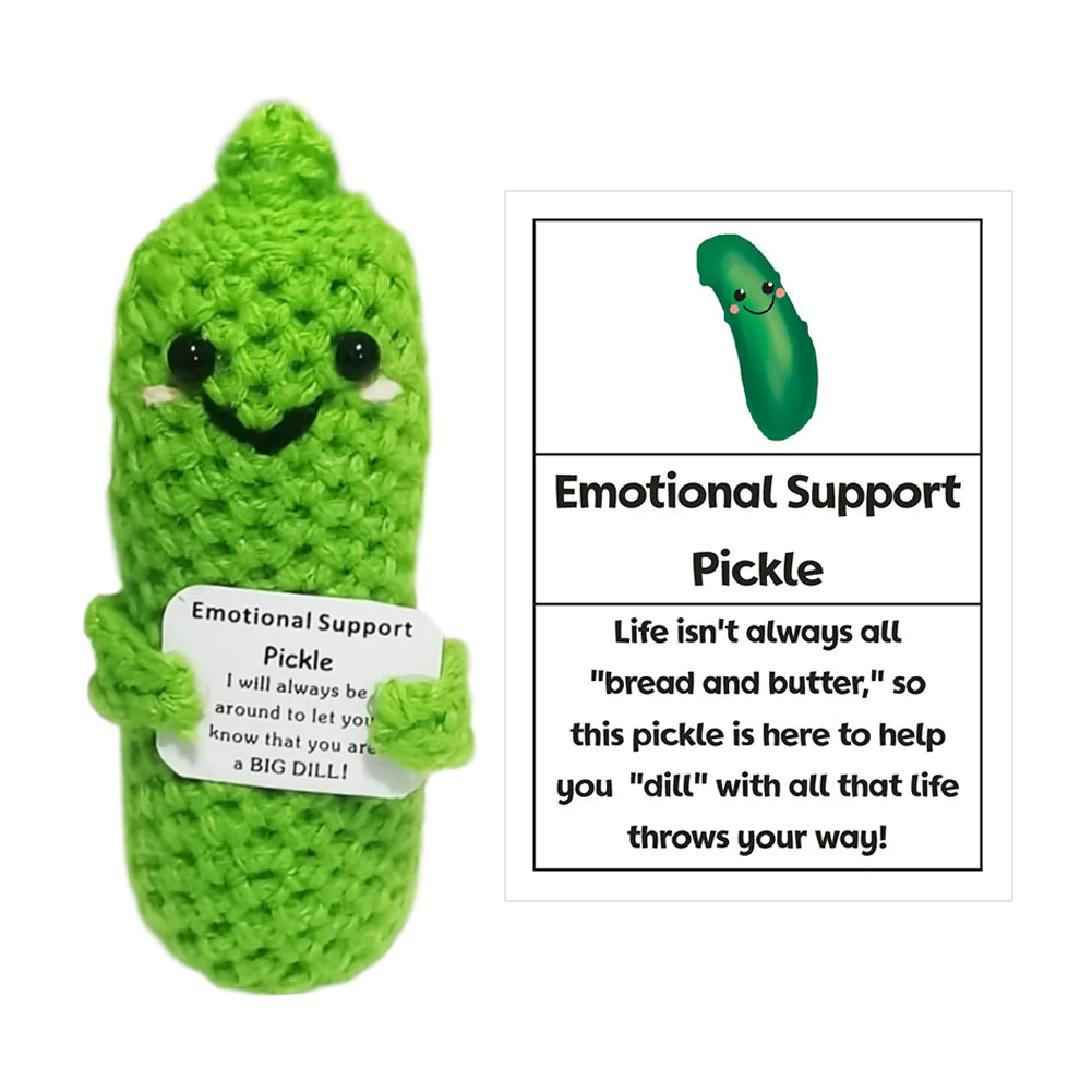 Handmade Knitted Corn/Pickle/Turtle/ Spring Onions(Scallion)/SunflowerWith Positive Message - 5 Styles