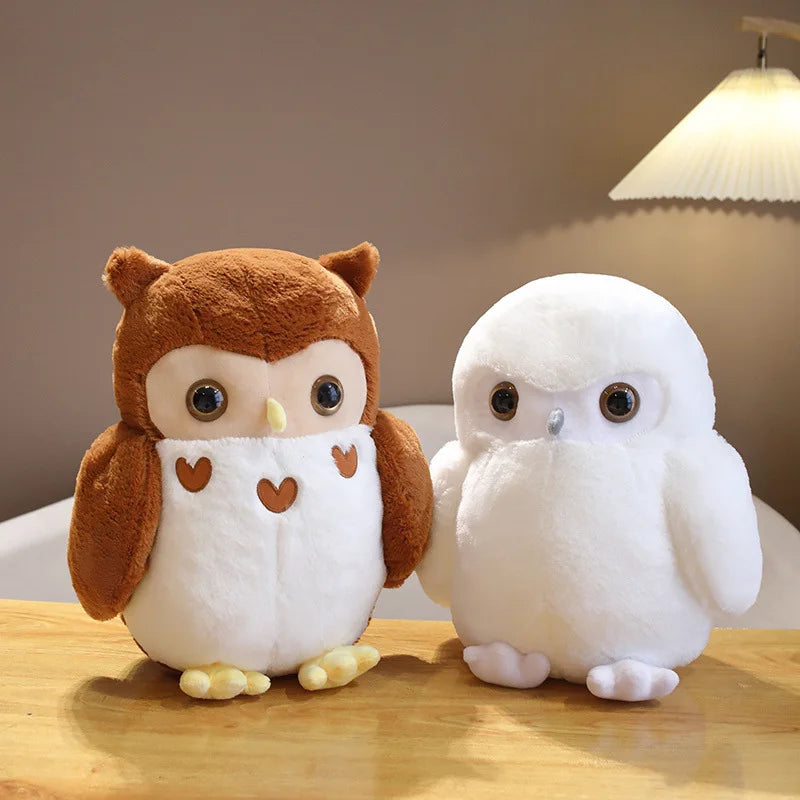 Cute Bird (Owl) Plush Toys 30/40cm - White/Brown