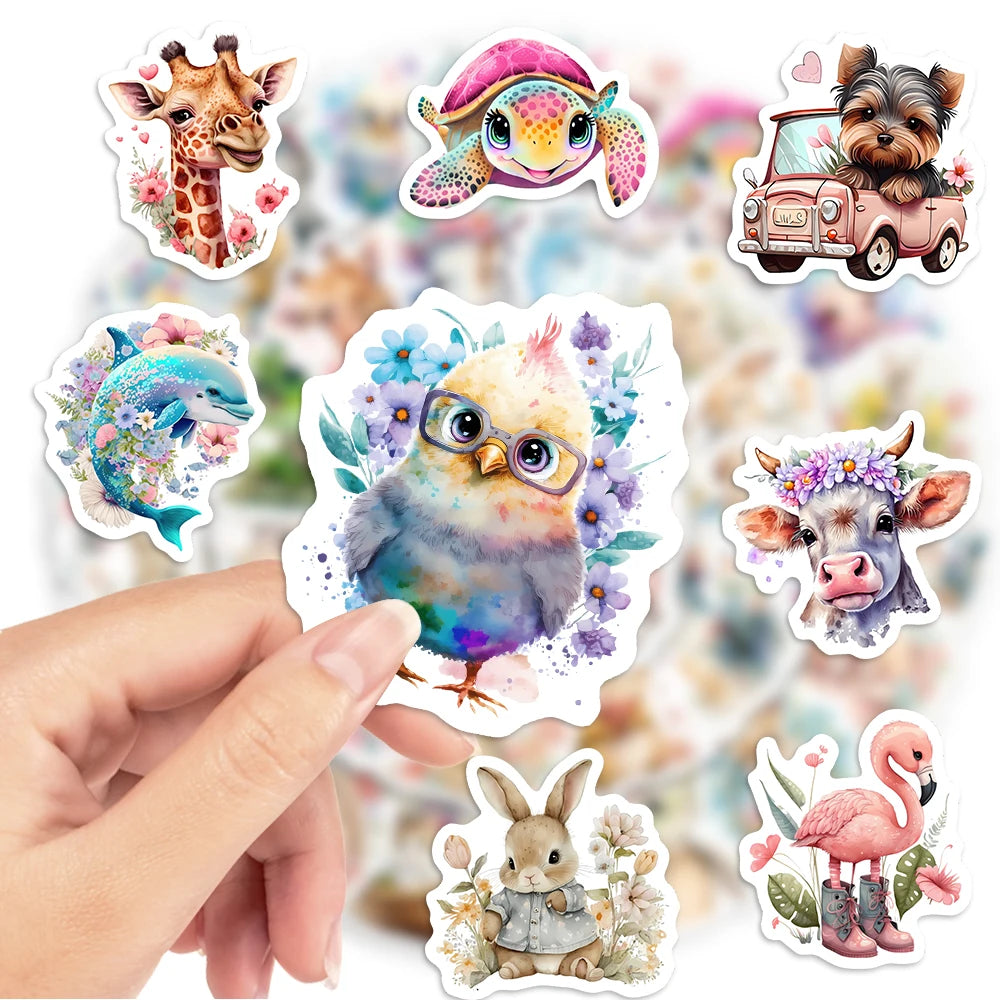 50 pcs Cute/Kawaii Animal Stickers