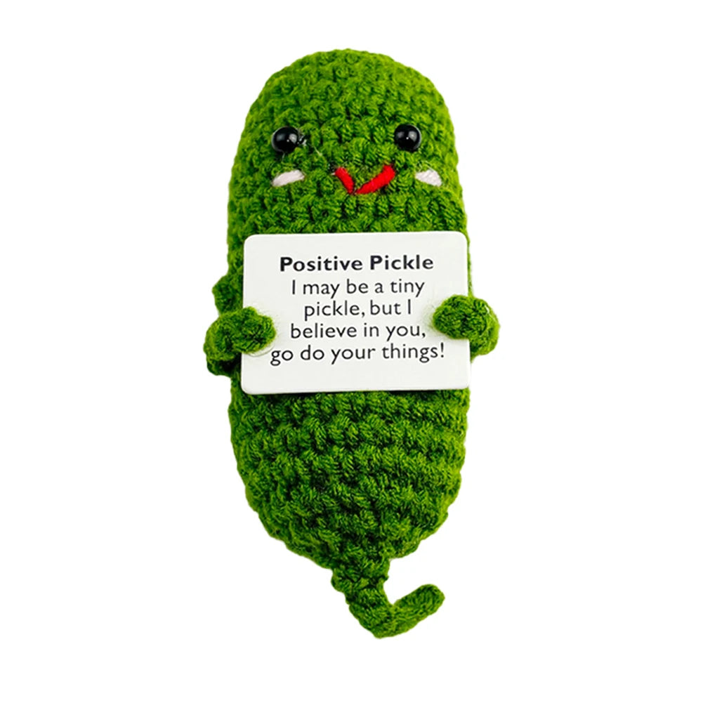 Handmade Knitted Pickle/Pineapple/ Avocado/Potato With Positive Message - 11 Styles