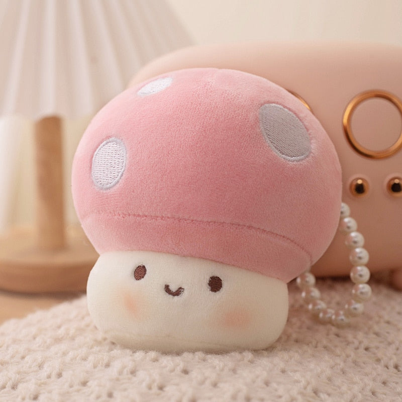 Cute Mushroom Plush Keychains 10cm - Blue/Red/Yellow/Pink/Purple/Brown/Orange