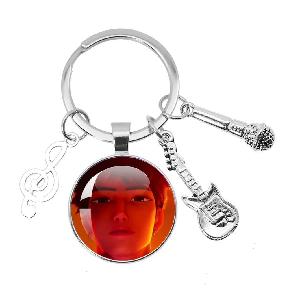 Cute K-Pop Demon Hunters/Saja Boys/Derpy Keychain with Music Themed Pendant